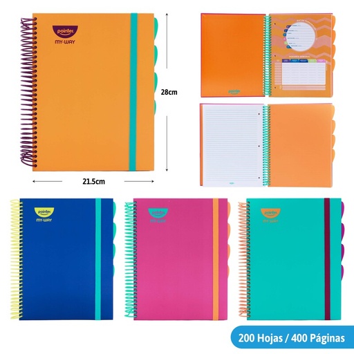 [MW-ESP-03-5M] LIBRETA ESPIRAL 5 MATERIAS x200 HOJAS