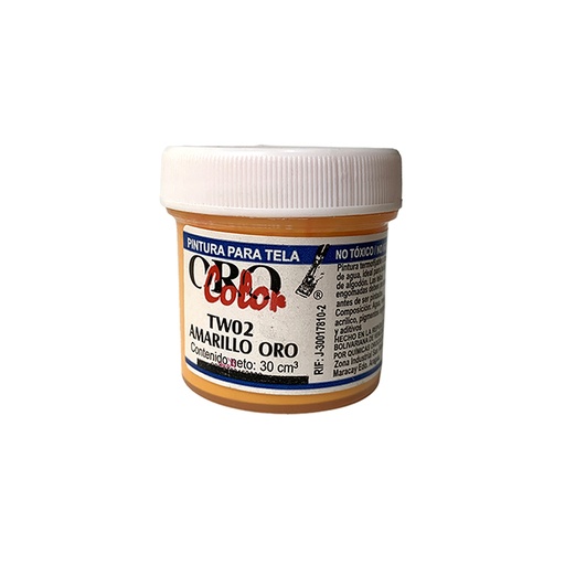[TW02] PINTURA TEXTIL AMARILLO ORO 30ML