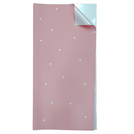 [HQ-WR-4211] PAPEL COREANO OUYA BITONO OPACO CORAZONES - ROSA COLONIAL 58x58CM