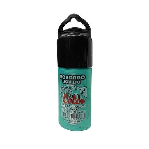 [LM707] BORDADO LIQUIDO METALIZADO VERDE JADE 32.5CM