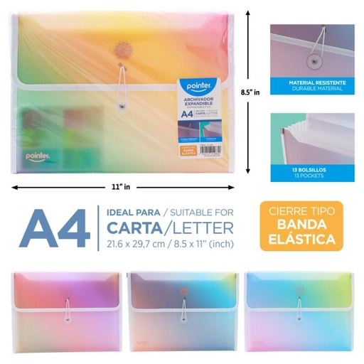 [FL2-2480] ARCHIVADOR 13 BOLSILLOS CARTA 21,6x27,9CM