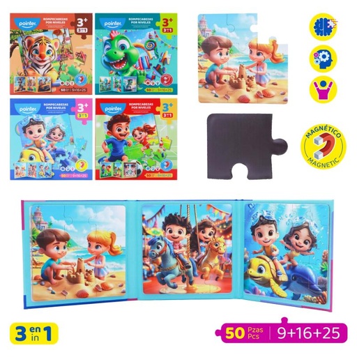 [PZZ-24134] ROMPECABEZAS MAGNETICO 3 EN 1 50 PIEZAS