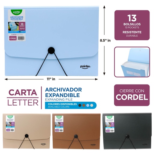 [FL2-25138] ARCHIVADOR EXPANDIBLE A4 13 BOLSILLOS