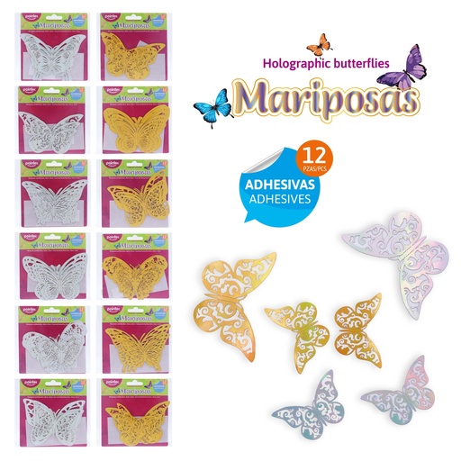 [ANC-24129] MARIPOSAS 3D 12 PIEZAS
