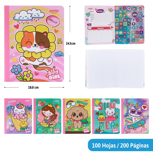 [COS-03S-SQ] CUADERNO COSIDO CUADRITO (STICKERS)
