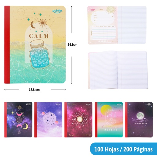 [COS-28] CUADERNO COSIDO A4 RAYA ANCHA x100 HOJAS (ASTRONOMIA)