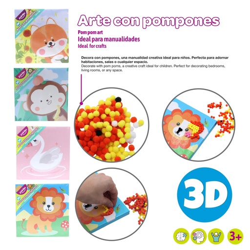 [ANC-25169] ARTE CON POMPONES 20X20 CM