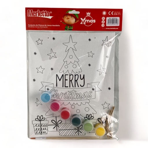 [784-4634536] KIT DE ARTE NAVIDAD CANVA Y PINTURA