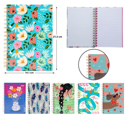 [NB-6200-G] LIBRETA DE APUNTES ESPIRAL A5 x100 HOJAS BLANCAS