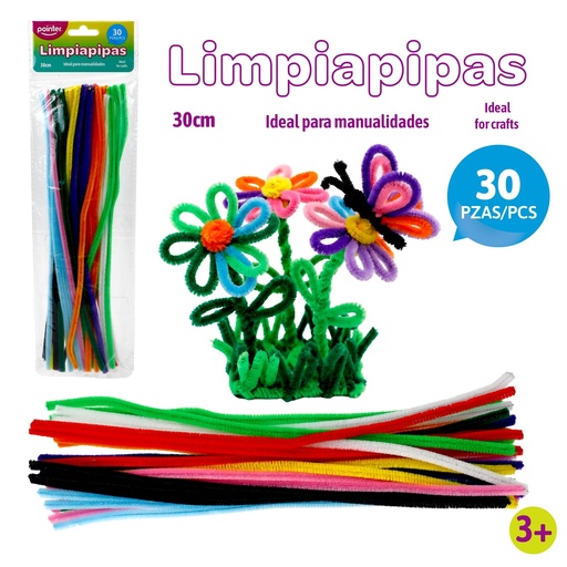 [RM-004] LIMPIA PIPAS DE COLORES SURTIDOS - 30CM x30PZAS