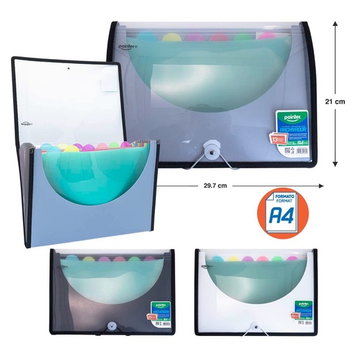 [FL1-02] ARCHIVADOR EXPLANDIBLE A4 13 BOLSILLOS 