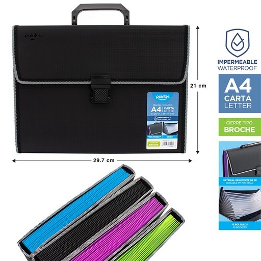 [FL1-27] MALETIN ARCHIVADOR EXPANDIBLE A4 13 BOLSILLOS