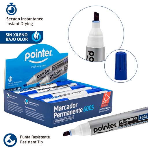 [M-226S-BU] MARCADOR PERMANENTE (AZUL)