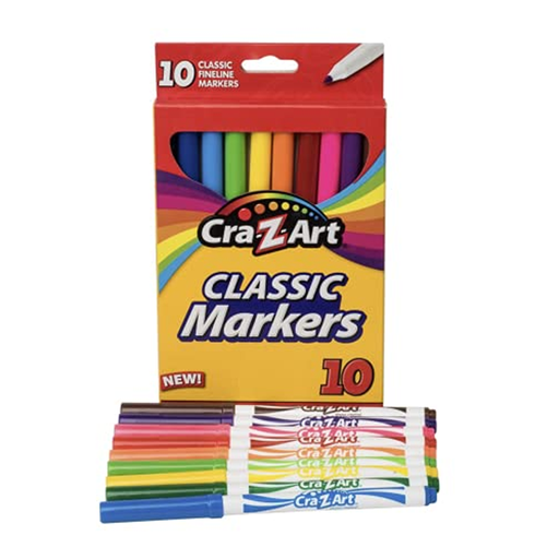 [HFD013203A05-0921] MARCADORES CRAZ-ART LAVABLES X10