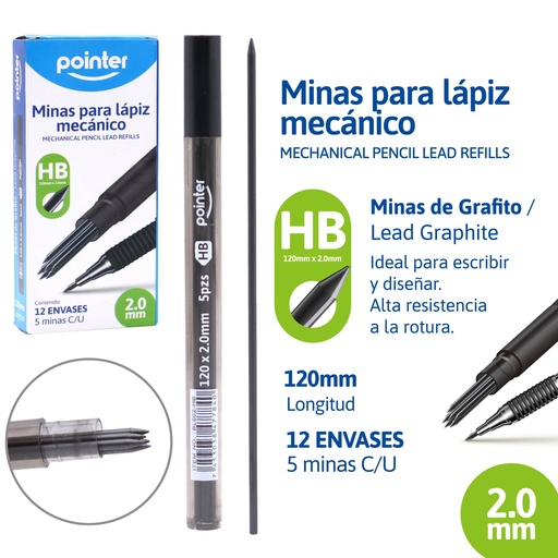 [BL-602-HB] MINAS HB PARA PORTMANINAS 2.0MM