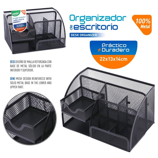 [DO-9001] ORGANIZADOR METALICO DE ESCRITORIO - 7 COMPARTIMIENTOS