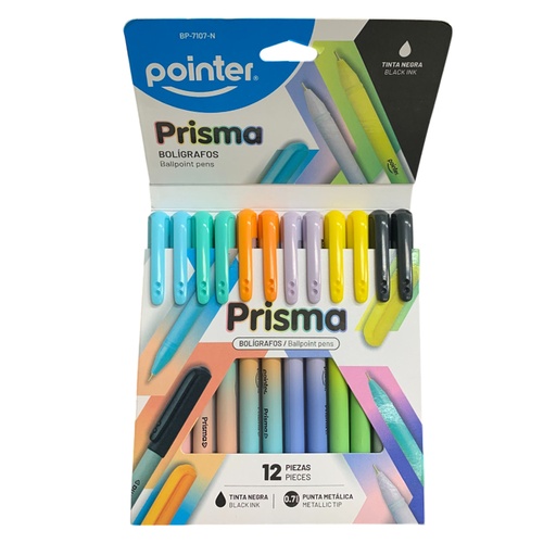 [BP-7107-N] BOLIGRAFO PRISMA 0,7mm - TINTA NEGRA UNIDAD