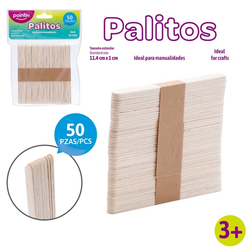 [30-CW-50NO] PALETAS PARA MANUALIDADES x50PZAS (COLOR NATURAL)