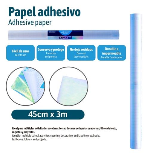 [PA-25142-3M] PAPEL ADHESIVO DECORATIVO TORNASOL 45 CM X 3 M