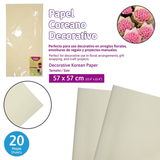 [HSP-A15-BG] PAPEL COREANO CREMA 57x57CM