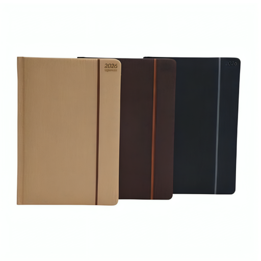 [783-2033298] AGENDA 2026 A5 BORDE DORADO PAPEL AMARILLO 184 PAG 14.5x21.1