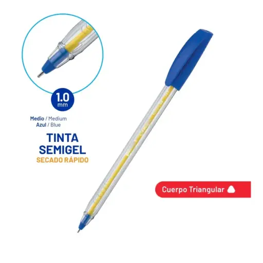 [BP-6010-A] BOLIGRAFO SEMIGEL ULTRA PRECISION AZUL 1.0MM MY WAY UNIDAD