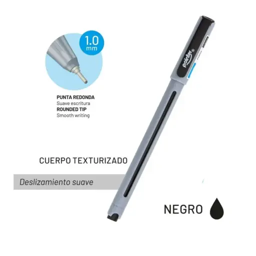 [BP-7010-N] BOLIGRAFO TINTA NEGRA 1.0MM - CUERPO TEXTURIZADO UNIDAD