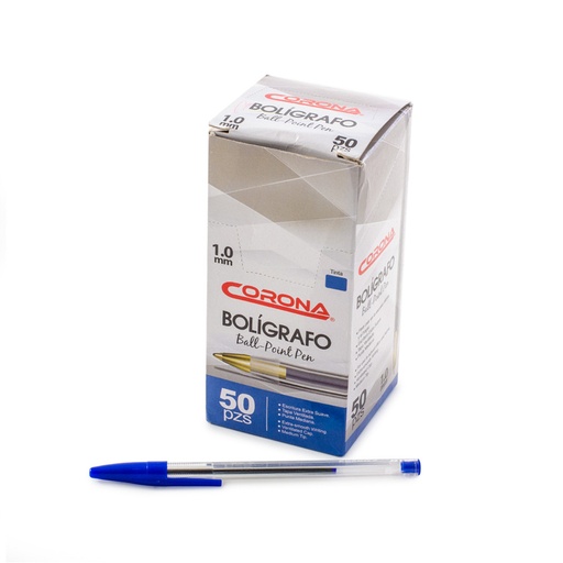 [BP-936-BU] BOLIGRAFO CORONA TINTA AZUL 1.0MM UNIDAD