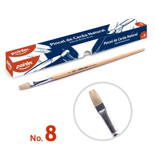 [A579P-8] PINCEL DE CERDA NATURAL N8