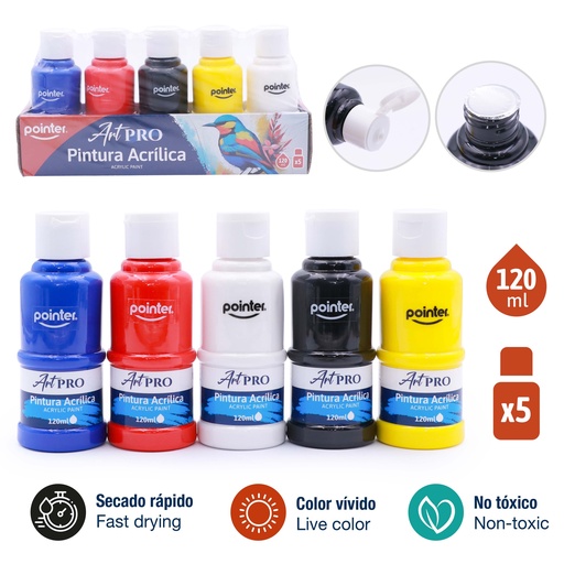 [AC-23226] PINTURA ACRILICA 120ml x 5