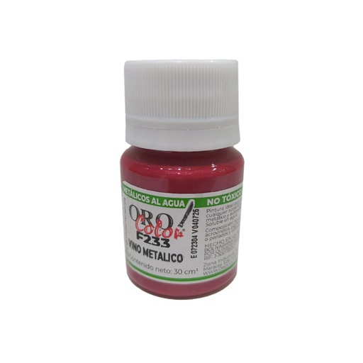 [F233] PINTURA METALICOS AL AGUA VINO METALICO 30ML