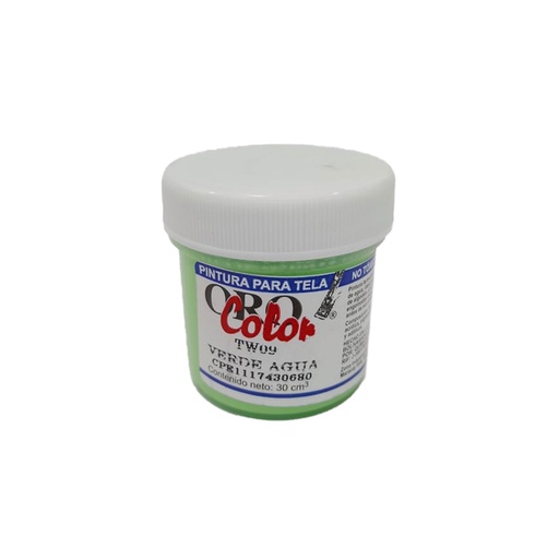 [TW09] PINTURA TEXTIL VERDE AGUA 30CM