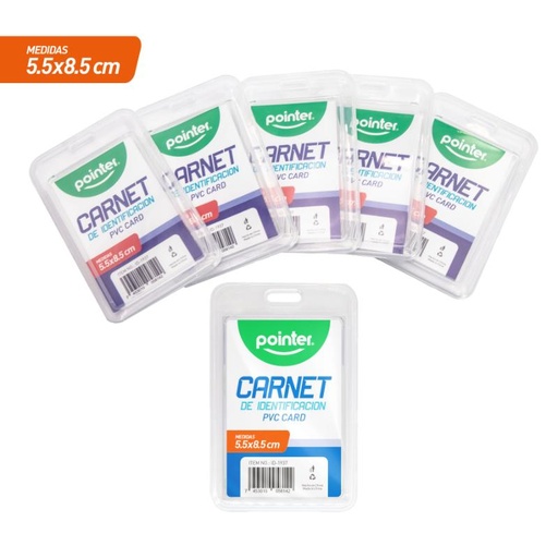 [ID-1937] PORTA CREDENCIALES VERTICAL DE PVC TRANSPARENTE 5,5x8,5Cm