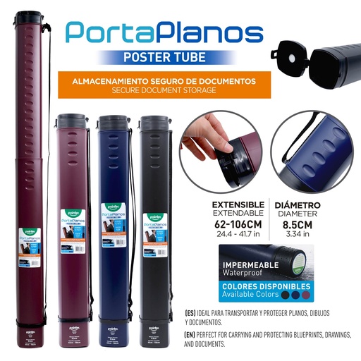 [YM-T7] PORTAPLANOS EXPANDIBLE 63CM-106.5CM (8.7CM DIAMETRO)