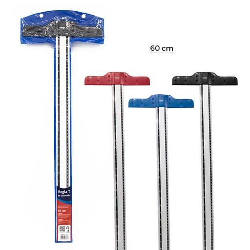 [2215] REGLA T 60CM CUERPO DE ALUMINO CABEZA FIJA