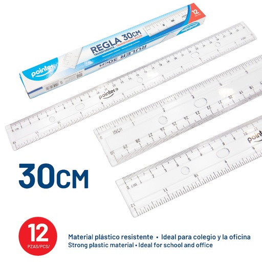 [RU-071] REGLA TRANSPARENTE 30CM