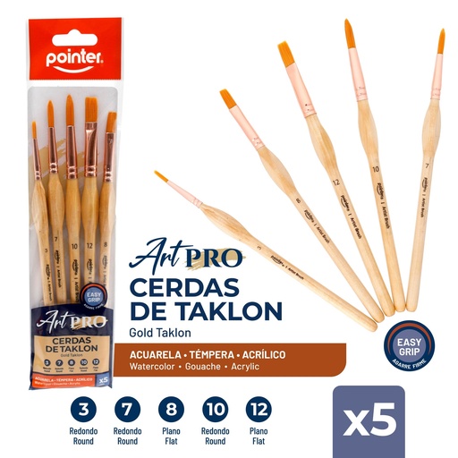 [AB-1010-03] SET DE PINCELES ART PRO x5PZAS