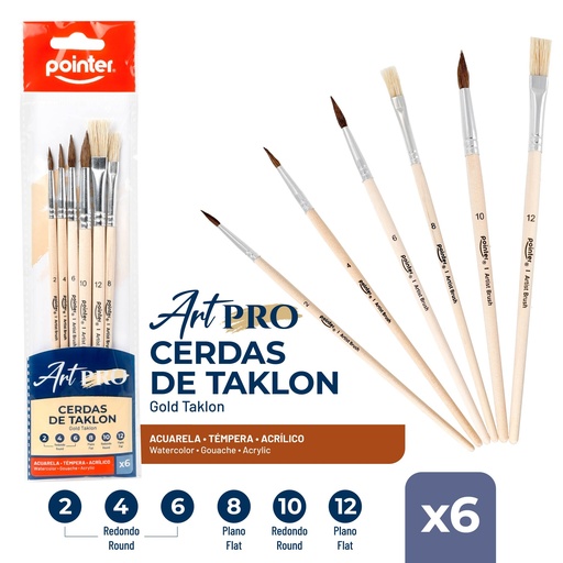 [AB-3598] SET DE PINCELES x 6 PZAS.