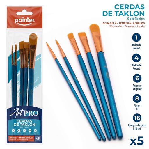 [AB-1010-17] PINCELES ARTISTICOS x5PZAS