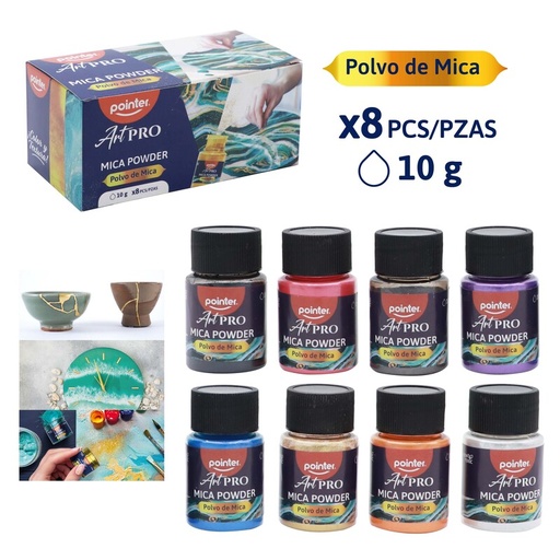 [MIC-23228] POLVO MICA 10g x8 COLORES