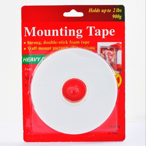 [8A018-MF-1.8X5] CINTA ADHESIVA DOBLE FAZ 18MM x5M